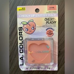 L.A. Colors Cheek + Lip Glitter Balm - Peach - NWT